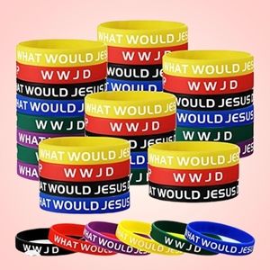 WWJD 30-Pieces Multicolor Rubber Bracelet